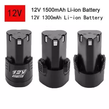 12 В 1300 мАч/1500 мАч литиевая аккумуляторная батарея, аксессуар для электрического инструмента, ручная электрическая дрель, аккумуляторная батарея 1300mAh чёрный