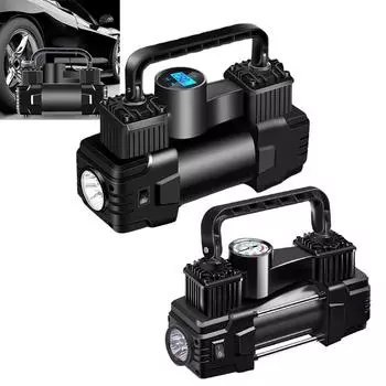 12 В 150 фунтов на квадратный дюйм автоматический надувной насос с манометром сверхпрочный роскошный портативный металлический воздушный компрессор двухцилиндровый со светодиодной подсветкой