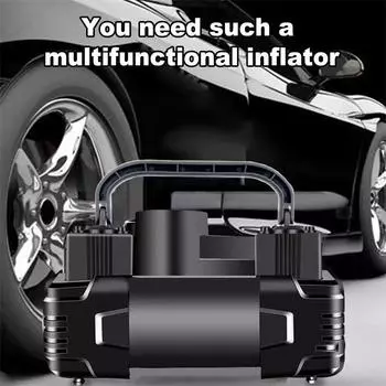 12 В 150 фунтов на квадратный дюйм электрический насос для накачивания шин с манометром автоматический надувной насос двухцилиндровый сверхмощный насос для накачивания шин со светодиодной подсветкой