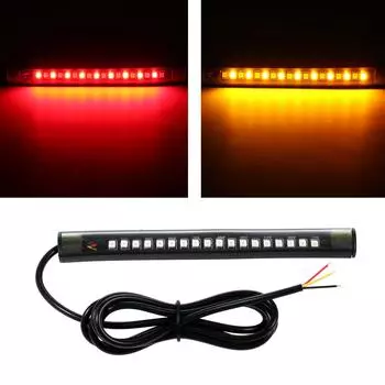 12 В 1 шт. универсальные 18 светодиодных полосок, стоп-сигнал заднего прицепа, указатели поворота мотоцикла чёрный