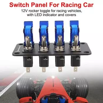 12 В 20 А для гоночных автомобилей Светодиодный индикатор Панель переключателя автоматического зажигания Кнопка запуска 4-х клавишный тумблер Панель переключателя красный
