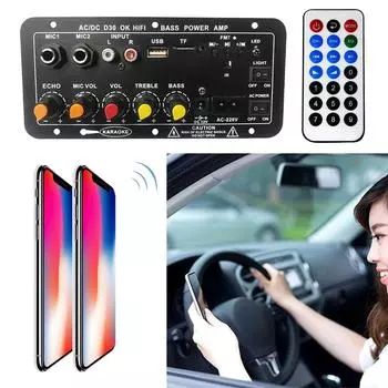 12 В 220 В цифровой стерео усилитель плата сабвуфер Bluetooth-совместимый многоразовый