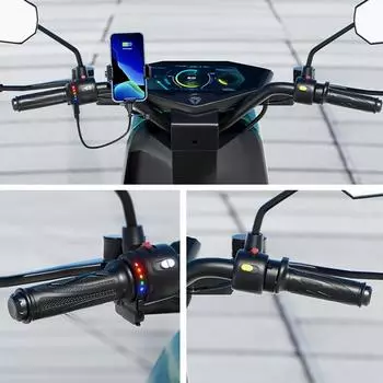 12 В 22 мм мотоциклетная рукоятка с подогревом, 5 уровней регулировки температуры, электрические рукоятки для мотоцикла с подогревом, противоскользящие для зимы CHINA