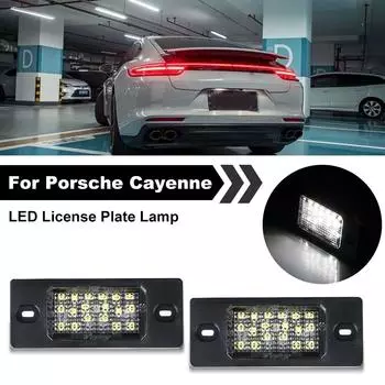 12 В 24 светодиодный светильник номерного знака автомобиля, светодиодный фонарь номерного знака для Porsche Cayenne 02-10, 2 шт., 3 Вт, задняя бирка, лампа, автомобильные аксессуары V-03060708