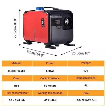 12 В/24 В/220 В Воздушный Дизельный Обогреватель 5 кВт Дизельный Парковочный Обогреватель ЖК-Переключатель Дизельный Обогреватель Глушитель для Автофургонов Автодомов Прицепов Грузовиков Лодок