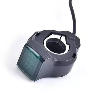 12 В/24 В/36 В/48 В/60 В/72 В дроссельная заслонка для большого пальца Ebike с дисплеем батареи и ручкой для большого пальца чёрный