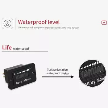 12 В/24 В/36 В/48 В/72 В Тестер емкости автомобильного аккумулятора Монитор со светодиодным дисплеем Водонепроницаемый Анализатор состояния аккумулятора грузовика Инструменты для автоматического тестирования