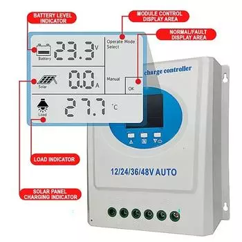 12 В/24 В/36 В/48 В Авто 150 А MPPT Солнечный контроллер заряда аккумулятора Зарядка аккумулятора вне сети Автоматический контроллер идентификации Регулятор