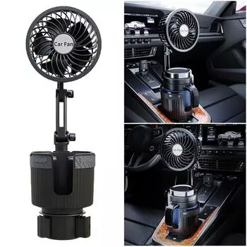 12 В/24 В/5 В USB 2-скоростной автомобильный держатель для стаканов вентилятор для транспортного средства грузовика автофургона 12v