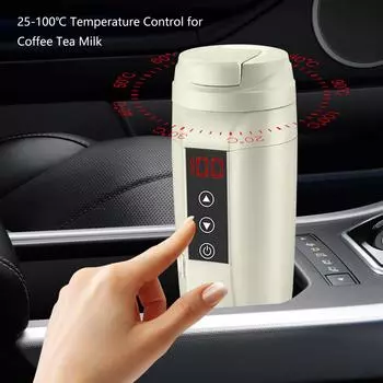 12 В/24 В 90 Вт автомобильный нагревательный элемент для горячей воды электрический чайник кружка из нержавеющей стали бутылка 450 мл с 25-100 градусов по Цельсию чёрный