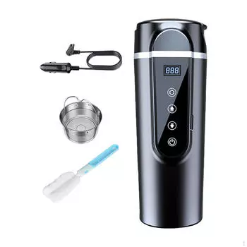 12 В 24 В автомобильная дорожная кружка с подогревом, электрический чайник, портативная умная нагревательная чашка для чая small screen black