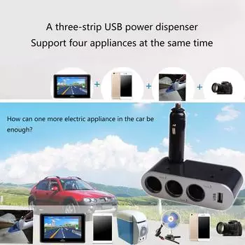 12 В/24 В автомобильное зарядное устройство, зарядный адаптер, разветвитель, быстрое автомобильное зарядное устройство с USB-портом, 3-гнездовой зарядный адаптер для телефона