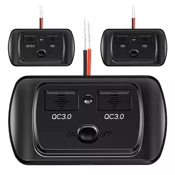 12 В/24 В автомобильное зарядное устройство 36 Вт/48 Вт/60 Вт QC3.0 PD розетка адаптер панель водонепроницаемый пылезащитный тип C USB A для автомобиля мотоцикла лодки автофургона B