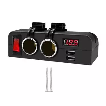 12 В/24 В Автомобильное зарядное устройство Панель розеток Двойные порты USB Кнопка переключения для автофургонов Транспортные средства