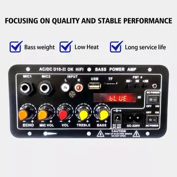 12 В 24 В автомобильный Bluetooth усилитель плата AUX TF карта USB 30-120 Вт для 4 Ом 40 Вт динамик 220 В ЕС сабвуфер аудио усилитель модуль D10- J0U4