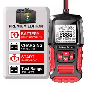 12 В 24 В автомобильный тестер аккумулятора свинцово-кислотный тест аккумулятора ЖК-цифровой универсальный измерительный диагностический инструмент для транспортных средств грузовиков мотоциклов внедорожников жёлтый
