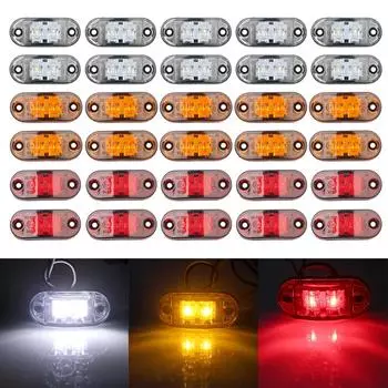12 В 24 В Белый 10 шт. Предупреждающий задний фонарь Авто Внешние фонари Прицеп Грузовик Светодиодные боковые габаритные огни красный