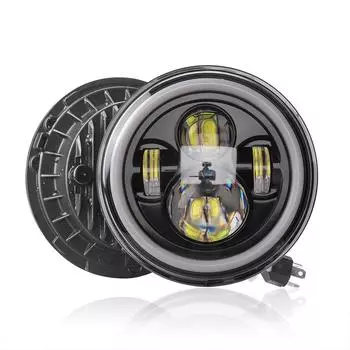 12 В/24 В фара для мотоцикла, 7 дюймов, круглая светодиодная фара дальнего света, подходит для 7 дюймов джипа DD-003 чёрный