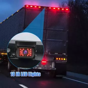 12 В-24 В камера заднего вида для грузовиков, прочная, 18 светодиодов, CCD, высокое разрешение, IP68, водонепроницаемая, универсальная для автобусов, грузовиков, фургонов, автофургонов чёрный