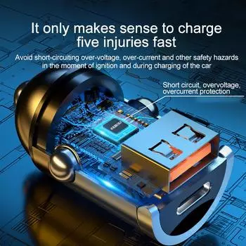 12 В-24 В металлическое автомобильное зарядное устройство Type-C QC 3.0 4.0 PD 3.0 100 Вт прикуриватель быстрая зарядка USB телефон мини зарядное устройство автомобильные аксессуары