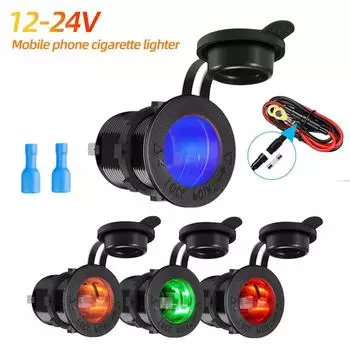 12 В-24 В мотоцикл автомобиль лодка зарядное устройство трактор розетка вилка 4 цвета светодиодный автомобиль зарядное устройство розетка зарядный адаптер с водонепроницаемым чехлом зелёный