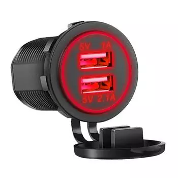 12 В 24 В мотоцикл автомобиль лодка Ciga Rette розетка прикуривателя 3.1A двойной USB разъем питания водостойкая пылезащитная розетка красный