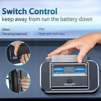 12 В-24 В панель для зарядки автофургонов QC3.0 + PD3.0 адаптер для розетки для автофургонов, автобусов, автодомов, кемперов, зарядная розетка для автомобиля, аксессуары