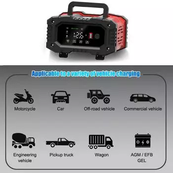 12 В/24 В полностью автоматическое зарядное устройство для аккумуляторов 20 А/10 А 7-сегментное интеллектуальное автомобильное зарядное устройство для зарядки свинцово-кислотных аккумуляторов Agm Gel