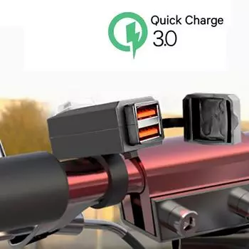 12 В-24 В QC3.0/3.1A двойной порт USB водонепроницаемый мотоцикл руль зарядное устройство адаптер розетка питания для iPhone Samsung Huawei