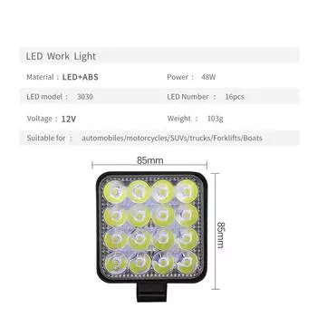 12 В 24 В светодиодная световая панель 48 Вт мини светодиодный рабочий свет внедорожный прожектор для джипа грузовика 4X4 мотоцикла автомобиля внедорожника ATV Barra светодиодные фары