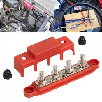 12 В 250 А положительный отрицательный M8 M10 шина клемма аккумуляторная батарея распределительный блок питания с крышкой для кемпера лодки автофургона грузовика