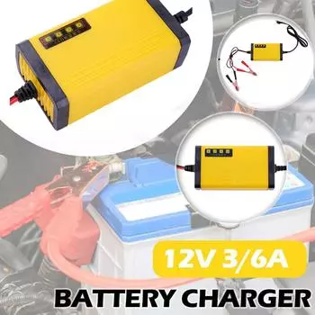 12 В 3A автомобильное зарядное устройство для аккумулятора со светодиодным дисплеем 100-240 В EU US Smart Car Motorcycle Charger для свинцово-кислотного аккумулятора 12 В 2AH-20AH NEW X7Q6