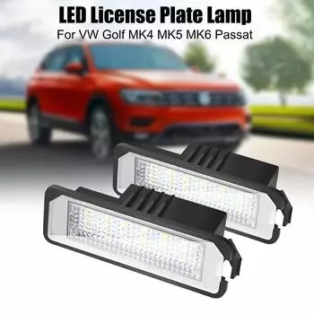 12 В 6500 К 2 шт. 18SMD светодиодные фонари для номерного знака автомобиля автомобильные аксессуары для VW Golf MK4 MK5 MK6 Passat Polo CC Eos белый