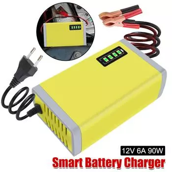 12 В 6 А ЕС США вилка для 4-100 Ач свинцово-кислотных аккумуляторов 110-220 В автоматическая защита для автомобиля мотоцикла электрического велосипеда умное зарядное устройство для аккумулятора автомобиля US Plug