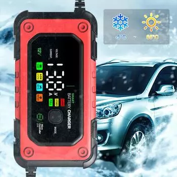 12 В 7 А полностью автоматическое интеллектуальное зарядное устройство для аккумуляторов цифровое зарядное устройство для аккумуляторов импульсное ремонтное зарядное устройство для автомобильных мото свинцово-кислотных аккумуляторов