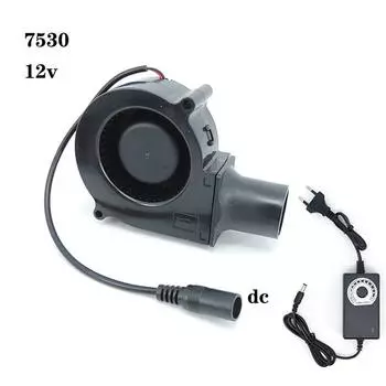 12 В 7 см 7530 DC Power Variable Speed Controller Air Blower Cooler Fan 75 мм Для Кемпинга Кулинария/Барбекю/Дрова/Отходы 7530 type fan