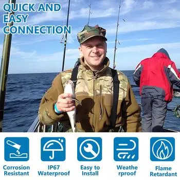 12 В 8/10 калибра 2-проводные морские штекерные и гнездовые разъемы для троллингового мотора, комплект водонепроницаемых розеток, изготовленных из огнестойкого материала