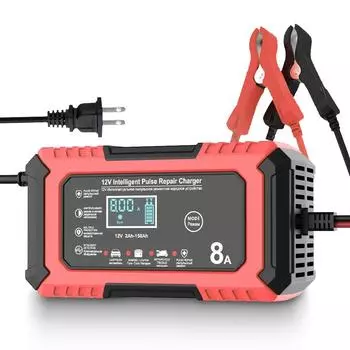 12 В 8 А автомобильное зарядное устройство для аккумуляторов Smart Electric Motorcycles зарядное устройство для Lifepo4 свинцово-кислотных AGM GEL PB 8 А литиевых аккумуляторов Ремонт