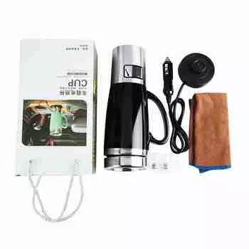 12 В электрическая кружка с водяной изоляцией для автомобиля, дорожный чайник с подогревом для горячего кофе, чая с молоком(черный)