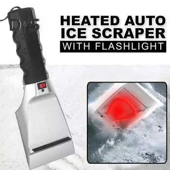 12 В электрический подогреваемый скребок для льда лобовое стекло автомобиля зимний подогрев автомобиля скребок для льда нескользящая ручка антиобледенитель инструмент для удаления снега чёрный