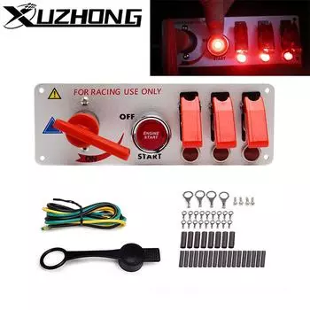 12 В Авто Светодиодная панель Запуск двигателя Вкл/Выкл Кнопка включения/выключения зажигания гоночного автомобиля Панель тумблера зажигания для гоночных автомобилей красный