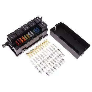 12 В автоматический 11-контактный предохранитель реле управления блок предохранителей с 4-контактным реле и предохранителями для автомобильного автомобиля морского грузовика прицепа лодки
