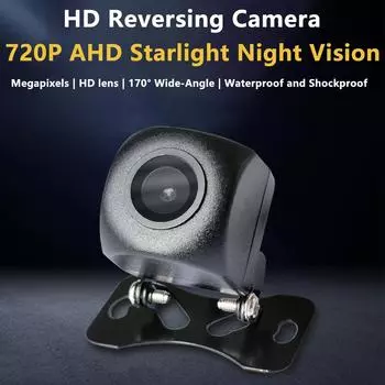 12 В Автомобильная AHD Starlight Night камера заднего вида Vision IP68 Водонепроницаемая Автомобильная камера 1280 HD-изображение Камера заднего вида с парковочной линией чёрный