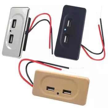 12 В автомобильная розетка с двумя USB-зарядными устройствами для установки в автомобиль автодома каравана автомобильные аксессуары чёрный