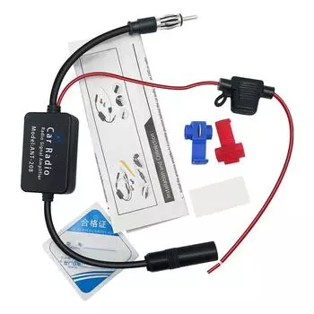 12 В автомобильный антенный усилитель сигнала AM FM радио антиинтерференционное усиление для ANT208