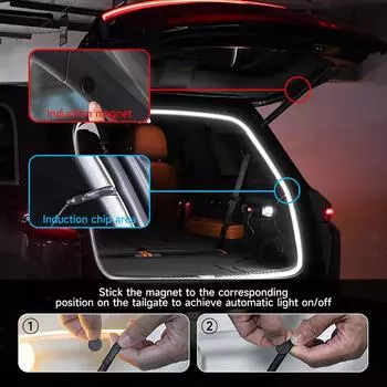 12 В Автомобильный багажник Освещение Декоративное освещение Водонепроницаемый уличный пикник Освещение для автомобилей Магнитная индукция Автоматический выключатель 5 метров
