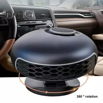 12 В автомобильный обогреватель лобового стекла, вращающийся на 360 градусов, быстрый нагрев, размораживание, обогреватель для защиты от запотевания, автоматический обогреватель лобового стекла, интерьер чёрный