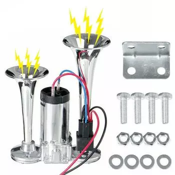 12 В автомобильный воздушный гудок, супер громкий двойной комплект труб, электрический 600 дБ автомобильный воздушный гудок, динамик для автомобиля, внедорожника, грузовика, автофургона, лодки belgium