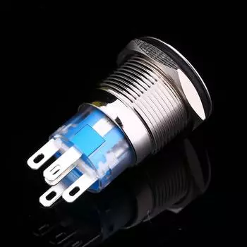 12 В Автопитание Angel Eye Металлическая Кнопка Кнопка Синий Светодиодный Свет Тумблер 19 мм AP