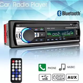 12 В Bluetooth автомобильная стерео FM-радио MP3 аудиоплеер USB SD AUX авто электроника сабвуфер встроенный 1 DIN авторадио чёрный